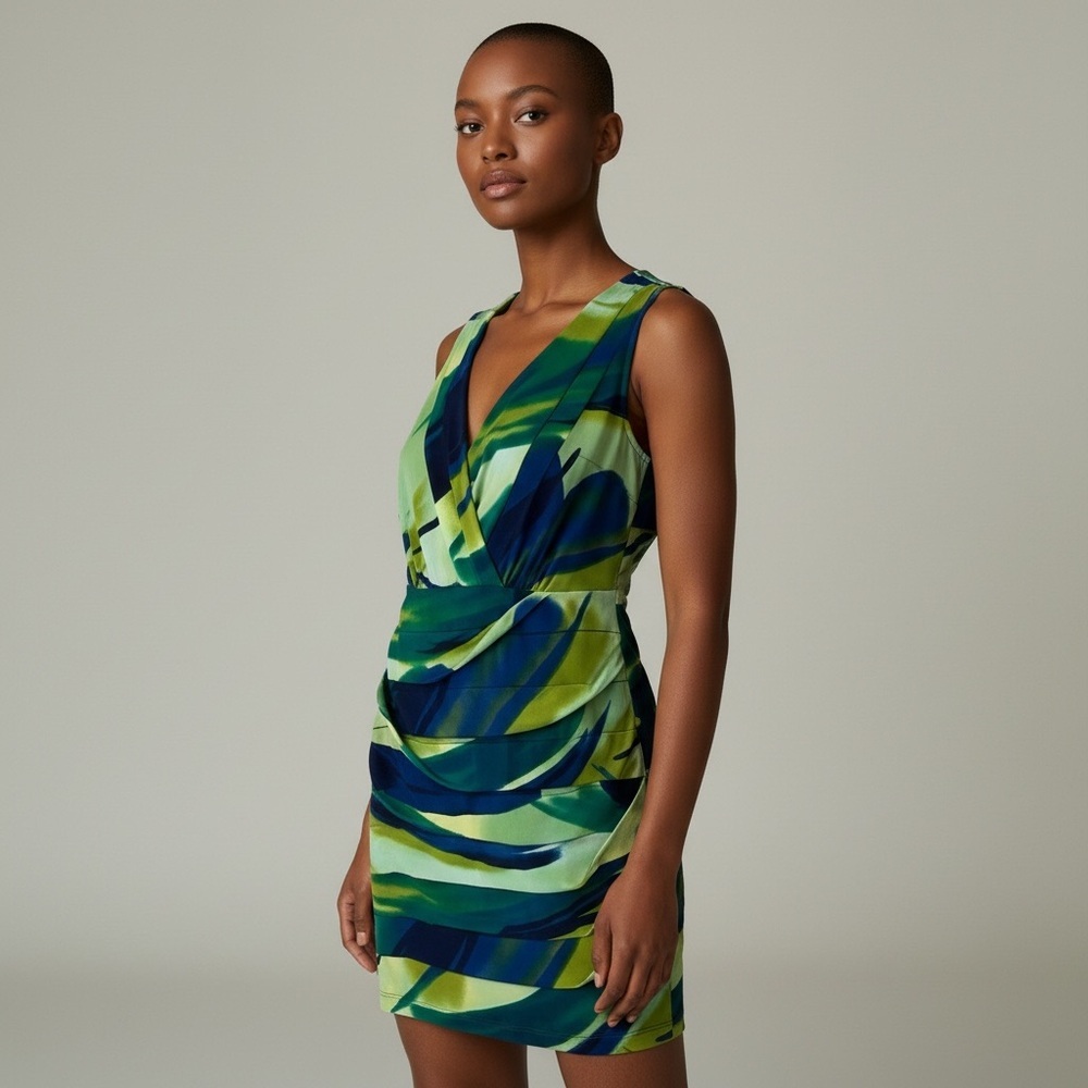 Carole Little - V-Neck Fitted Dress - 14